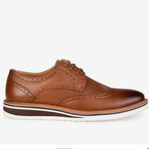 VANCO CO MENS Cognac BROWN OXFORD DRESS SHOES WARRICK WINGTIP  NEW IN BOX 10.5